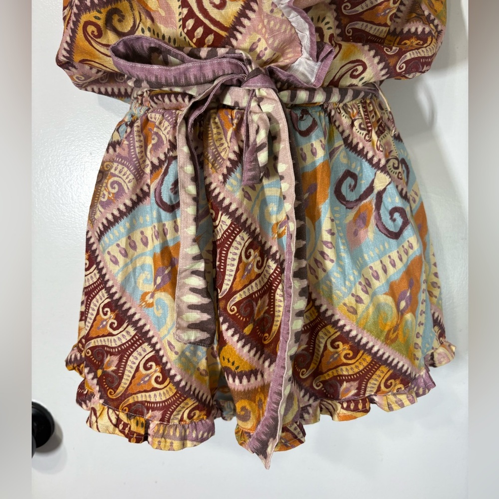 NWT Agua Bendita Zendaya Leva Cotton Ethnic Aztec Multicolor Romper Size Medium - Picture 5 of 11